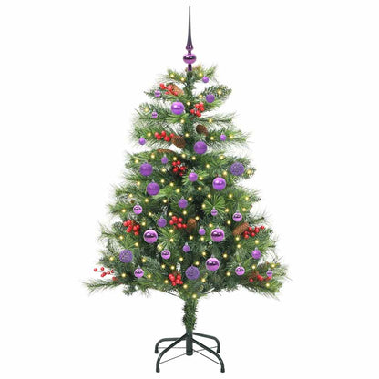 vidaXL Artificial Christmas Tree 150 LEDs Warm White PVC and Metal 3