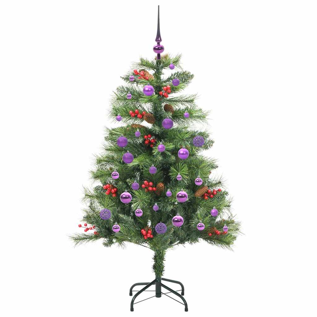 vidaXL Artificial Christmas Tree 150 LEDs Warm White PVC and Metal 4