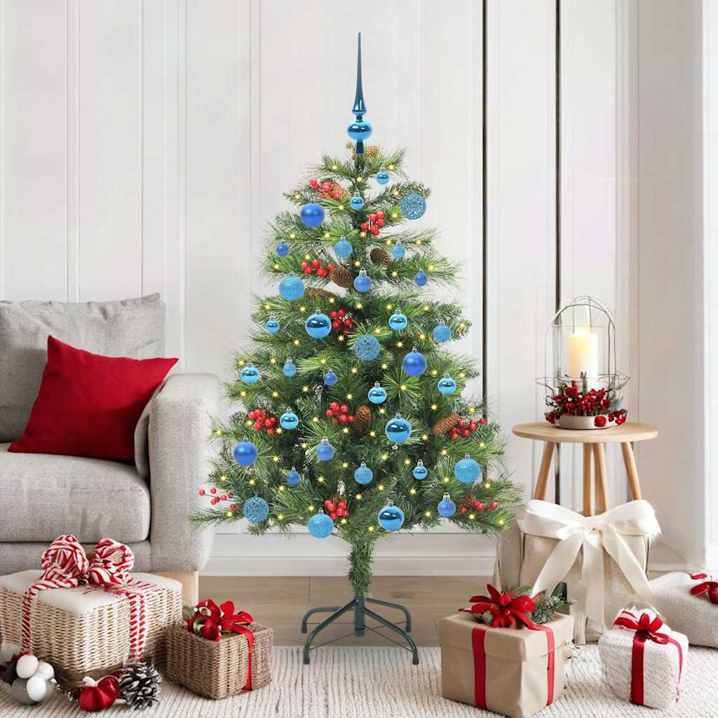 vidaXL Artificial Christmas Tree 150 LEDs Warm White PVC and Metal 1