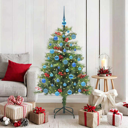 vidaXL Artificial Christmas Tree 150 LEDs Warm White PVC and Metal 1