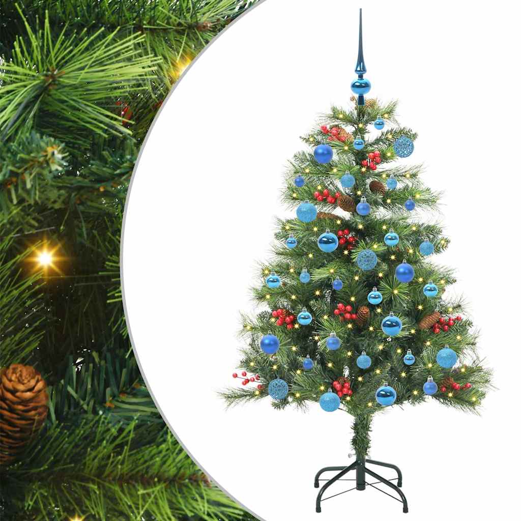 vidaXL Artificial Christmas Tree 150 LEDs Warm White PVC and Metal 2
