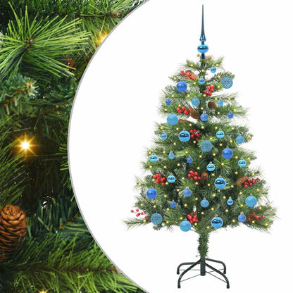 vidaXL Artificial Christmas Tree 150 LEDs Warm White PVC and Metal 2