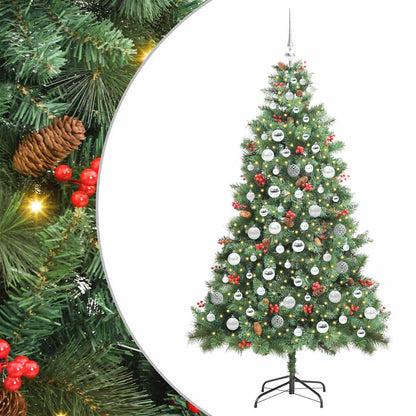 vidaXL Artificial Christmas Tree 300 LEDs Warm White PVC and Metal 2