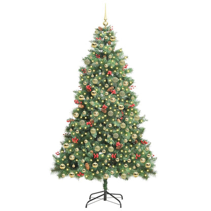 vidaXL Artificial Christmas Tree 300 LEDs Warm White PVC and Metal 3