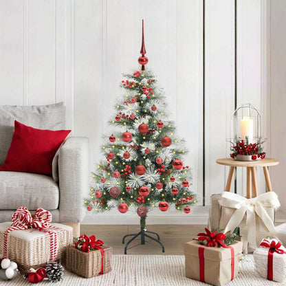 vidaXL Artificial Christmas Tree Green and white 120 cm 1
