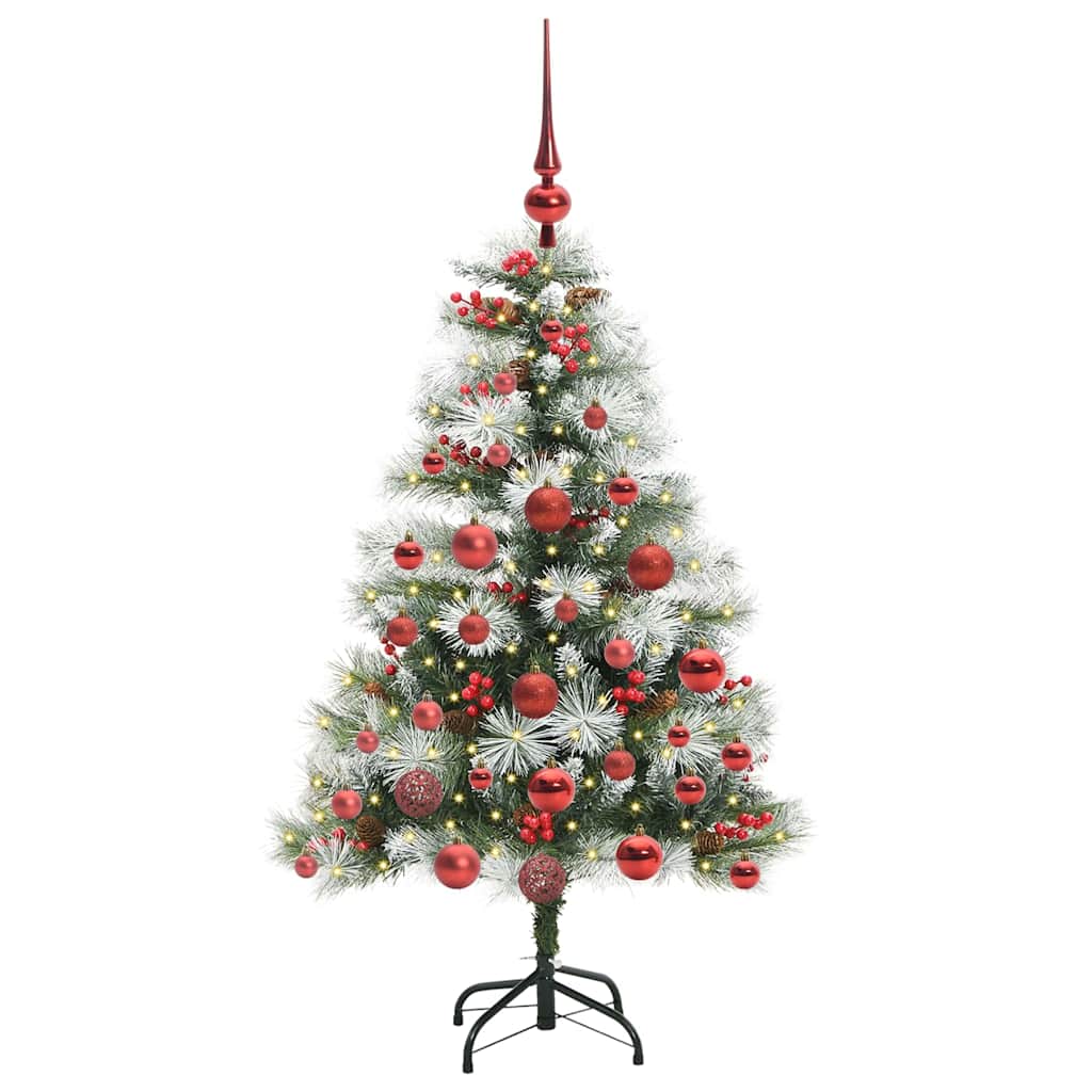 vidaXL Artificial Christmas Tree Green and white 120 cm 3