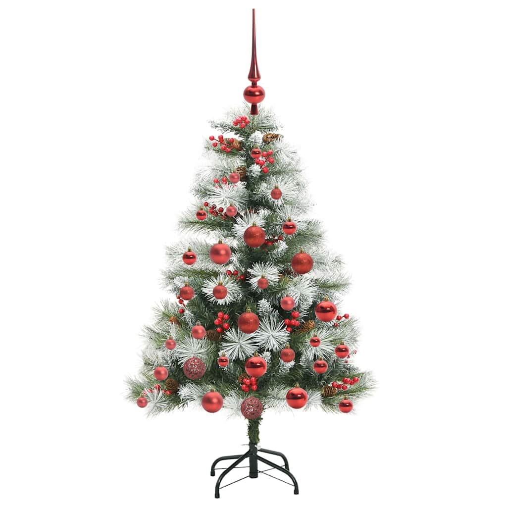 vidaXL Artificial Christmas Tree Green and white 120 cm 4