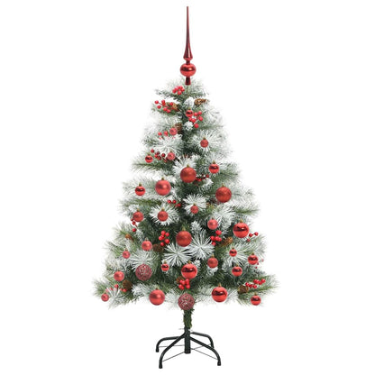 vidaXL Artificial Christmas Tree Green and white 120 cm 4