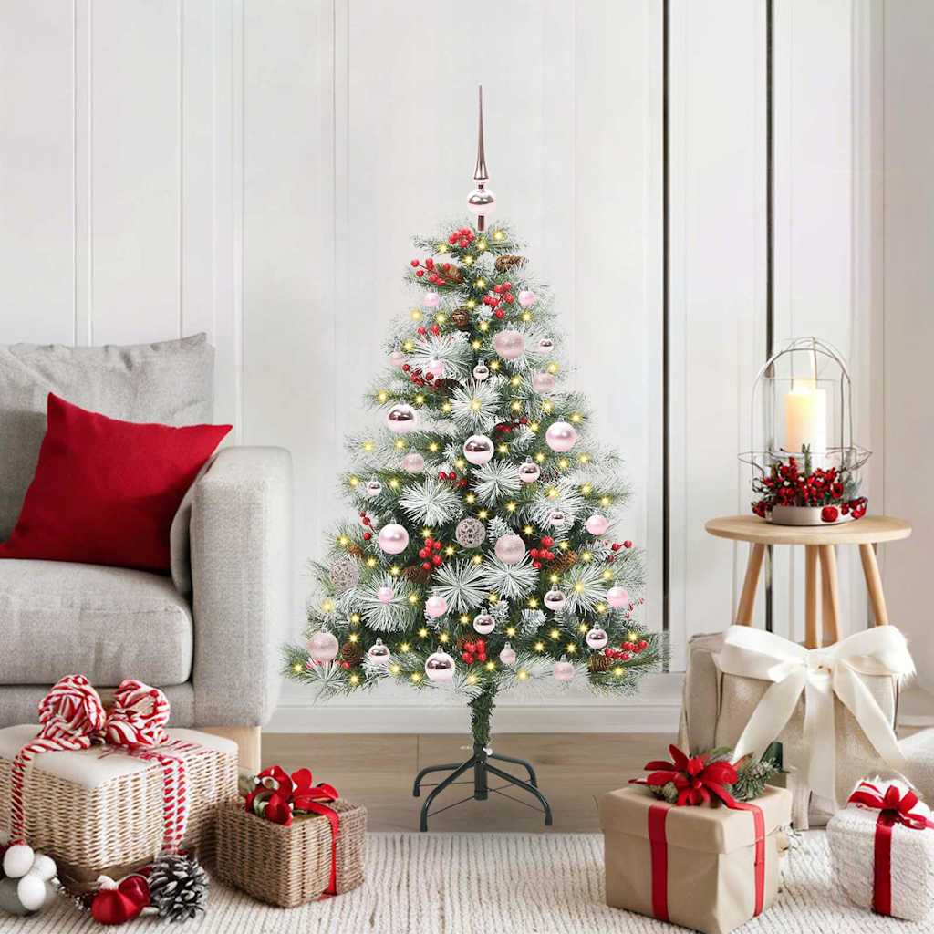 vidaXL Artificial Christmas Tree Green and white 120 cm 1