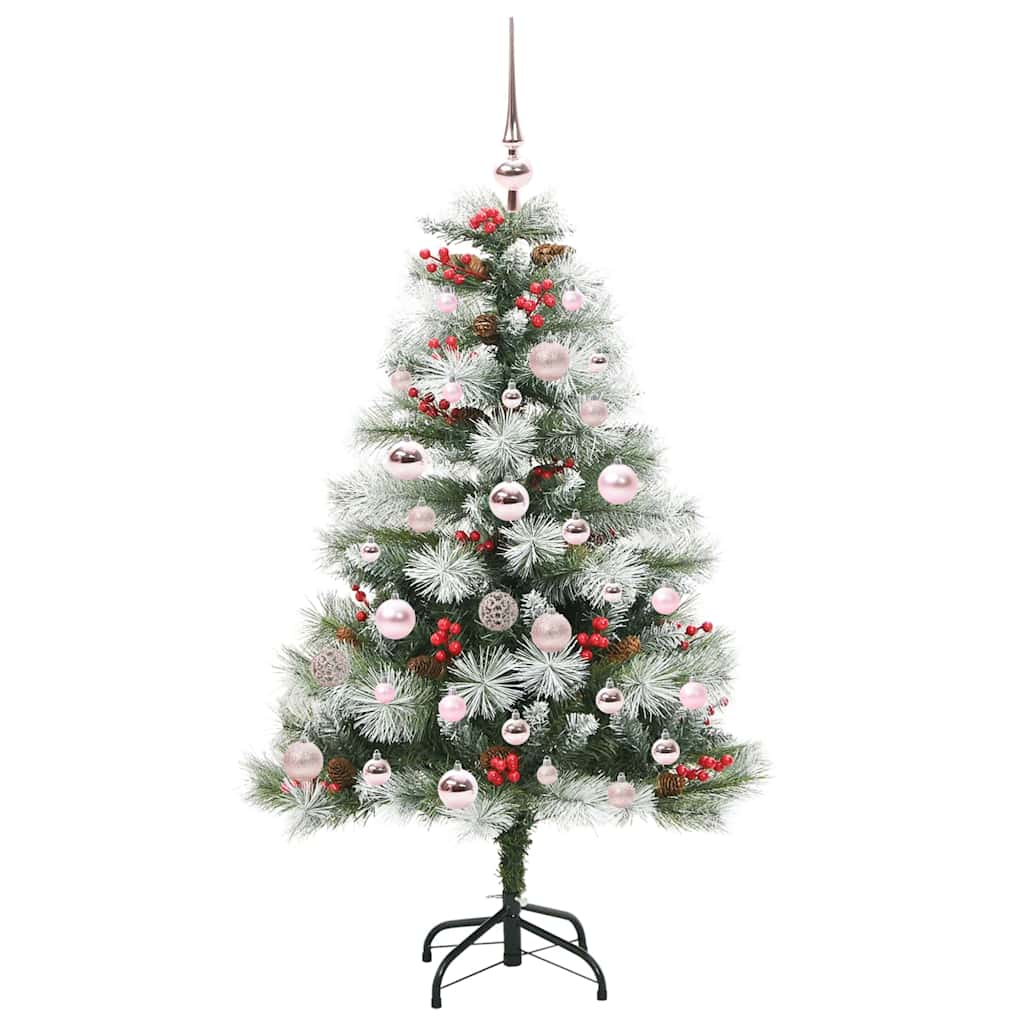 vidaXL Artificial Christmas Tree Green and white 120 cm 4