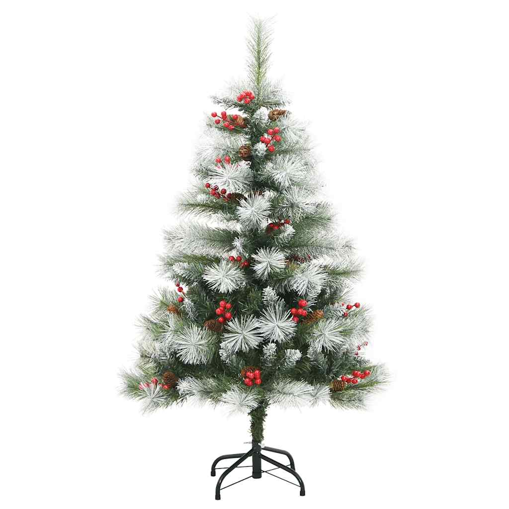 vidaXL Artificial Christmas Tree Green and white 120 cm 5