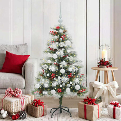 vidaXL Artificial Christmas Tree Green and white 120 cm 1