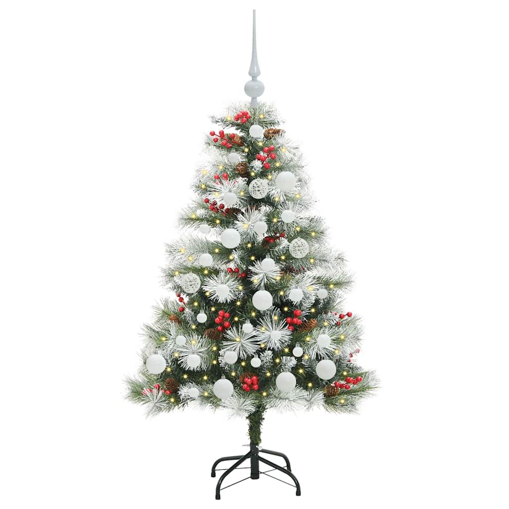 vidaXL Artificial Christmas Tree Green and white 120 cm 3
