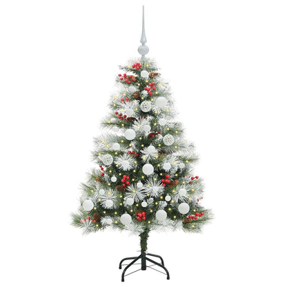 vidaXL Artificial Christmas Tree Green and white 120 cm 3