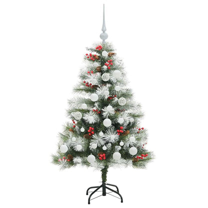 vidaXL Artificial Christmas Tree Green and white 120 cm 4