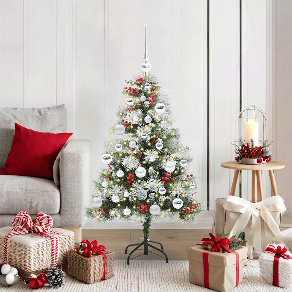 vidaXL Artificial Christmas Tree Green and white 120 cm 1