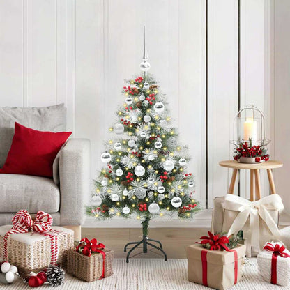 vidaXL Artificial Christmas Tree Green and white 120 cm 1