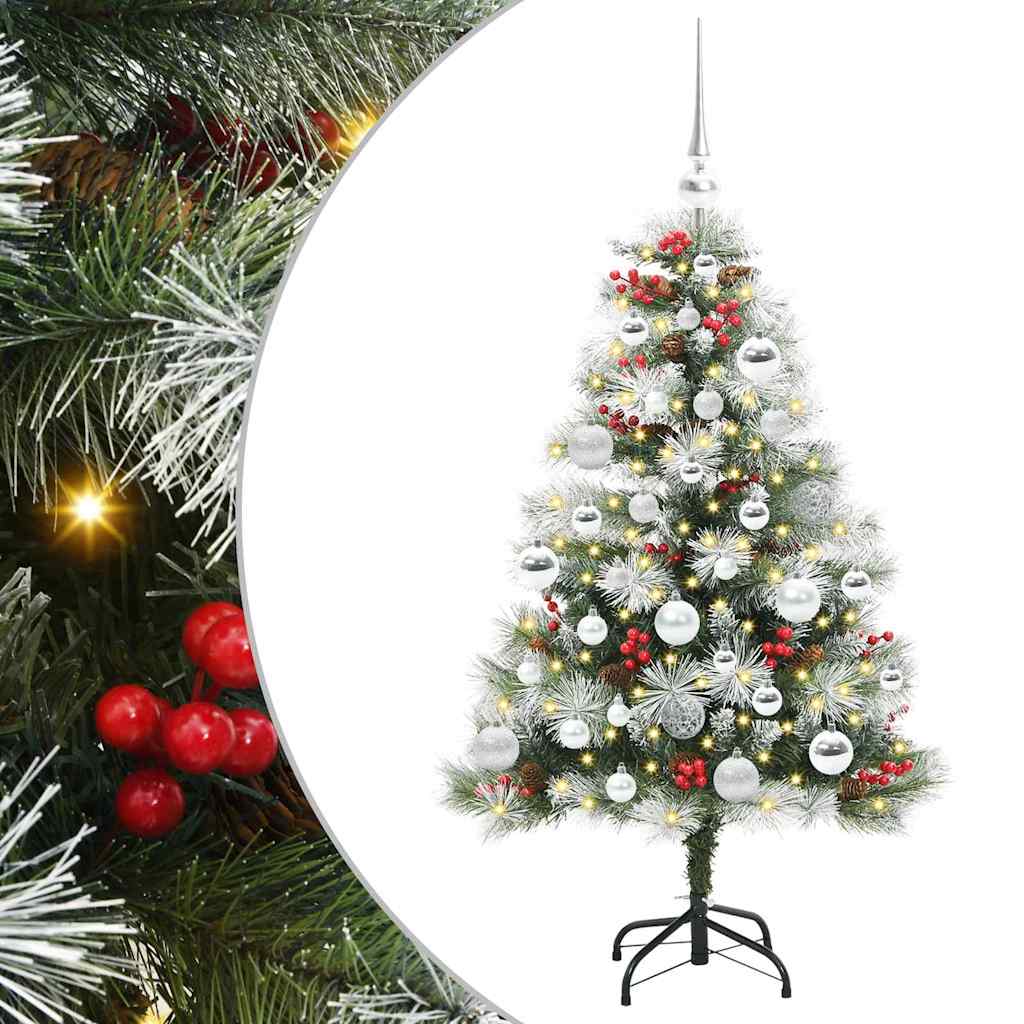 vidaXL Artificial Christmas Tree Green and white 120 cm 2