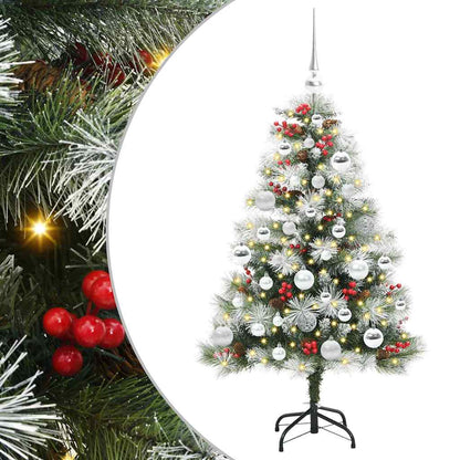 vidaXL Artificial Christmas Tree Green and white 120 cm 2