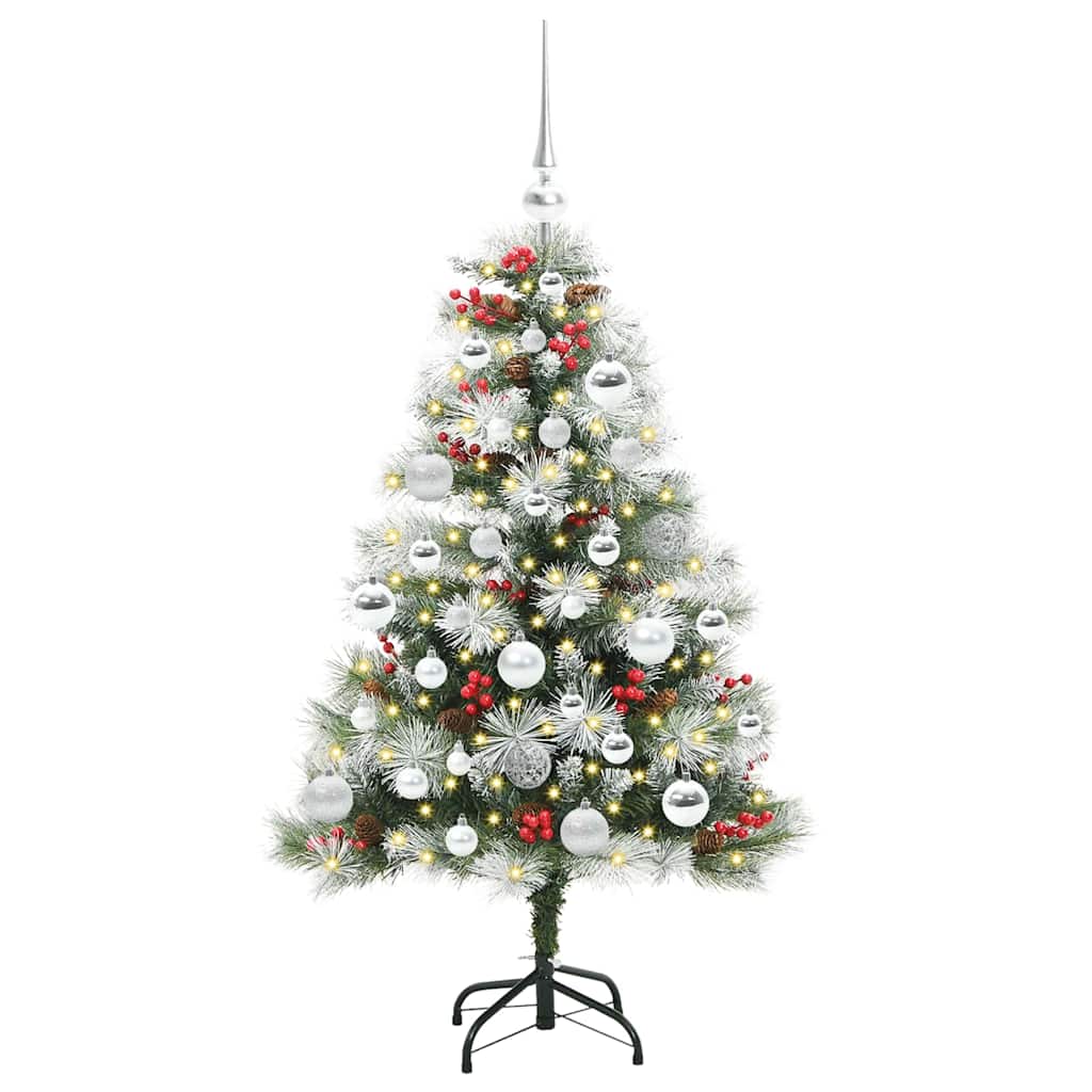 vidaXL Artificial Christmas Tree Green and white 120 cm 3