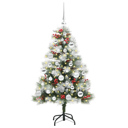 vidaXL Artificial Christmas Tree Green and white 120 cm 3