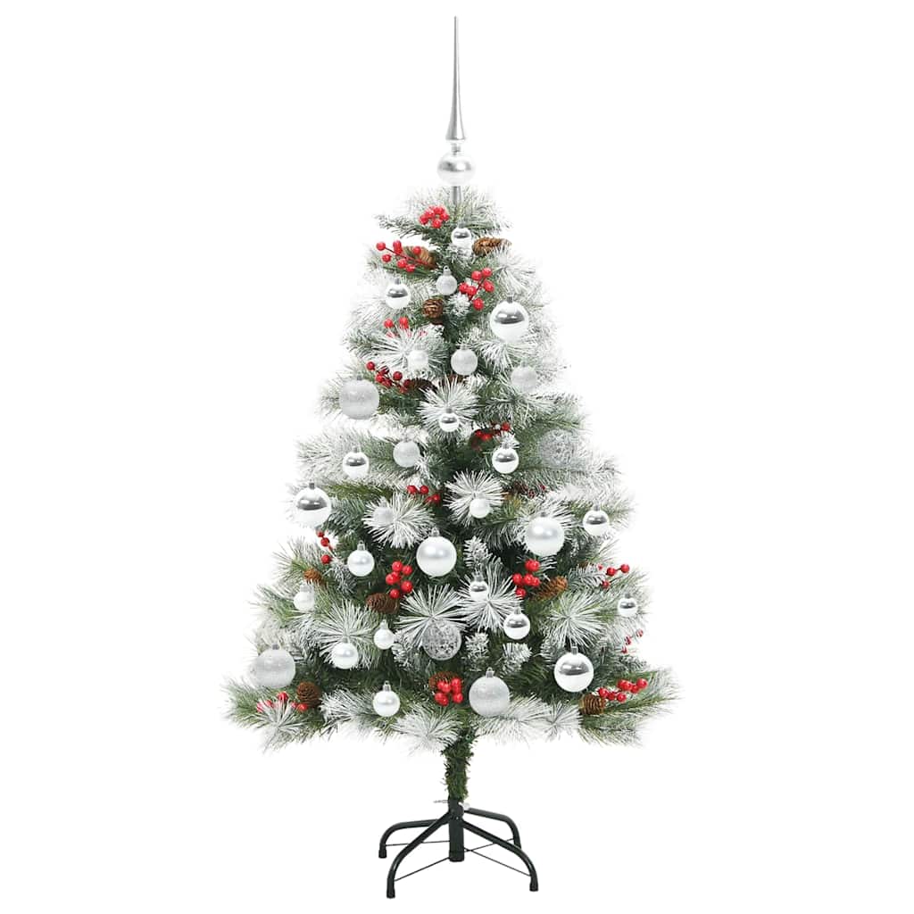 vidaXL Artificial Christmas Tree Green and white 120 cm 4