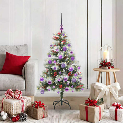 vidaXL Artificial Christmas Tree Green and white 120 cm 1