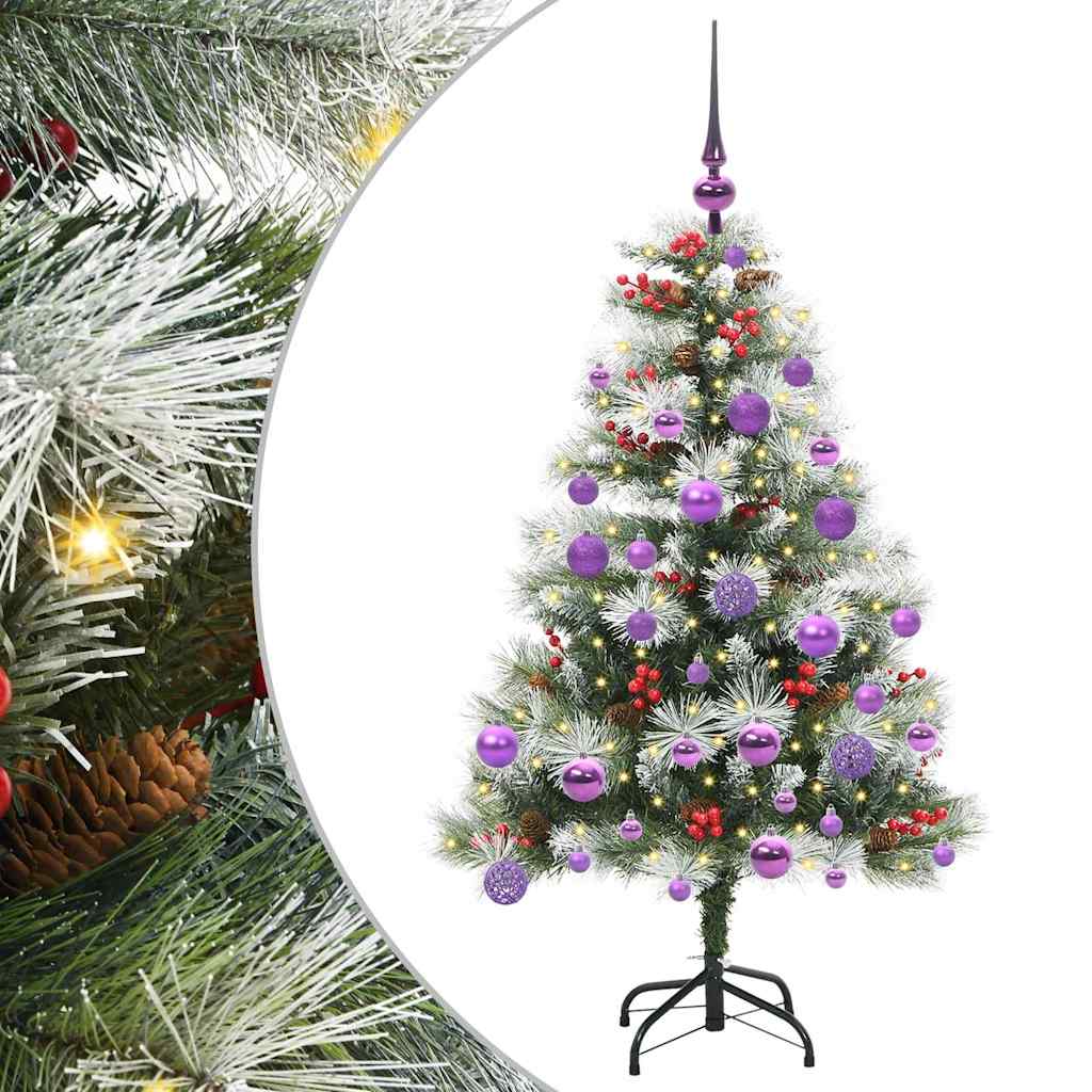 vidaXL Artificial Christmas Tree Green and white 120 cm 2