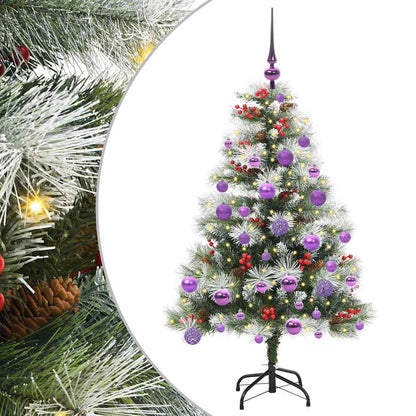 vidaXL Artificial Christmas Tree Green and white 120 cm 2
