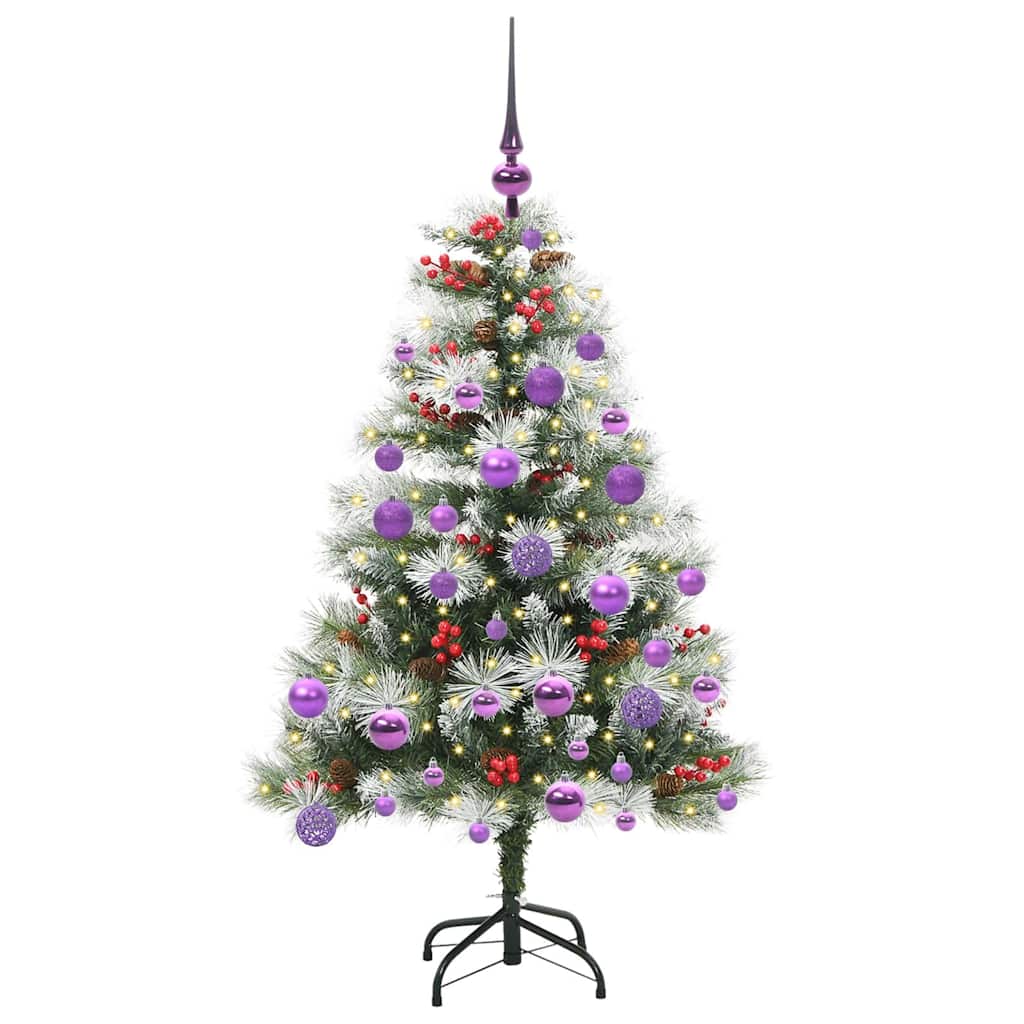 vidaXL Artificial Christmas Tree Green and white 120 cm 3
