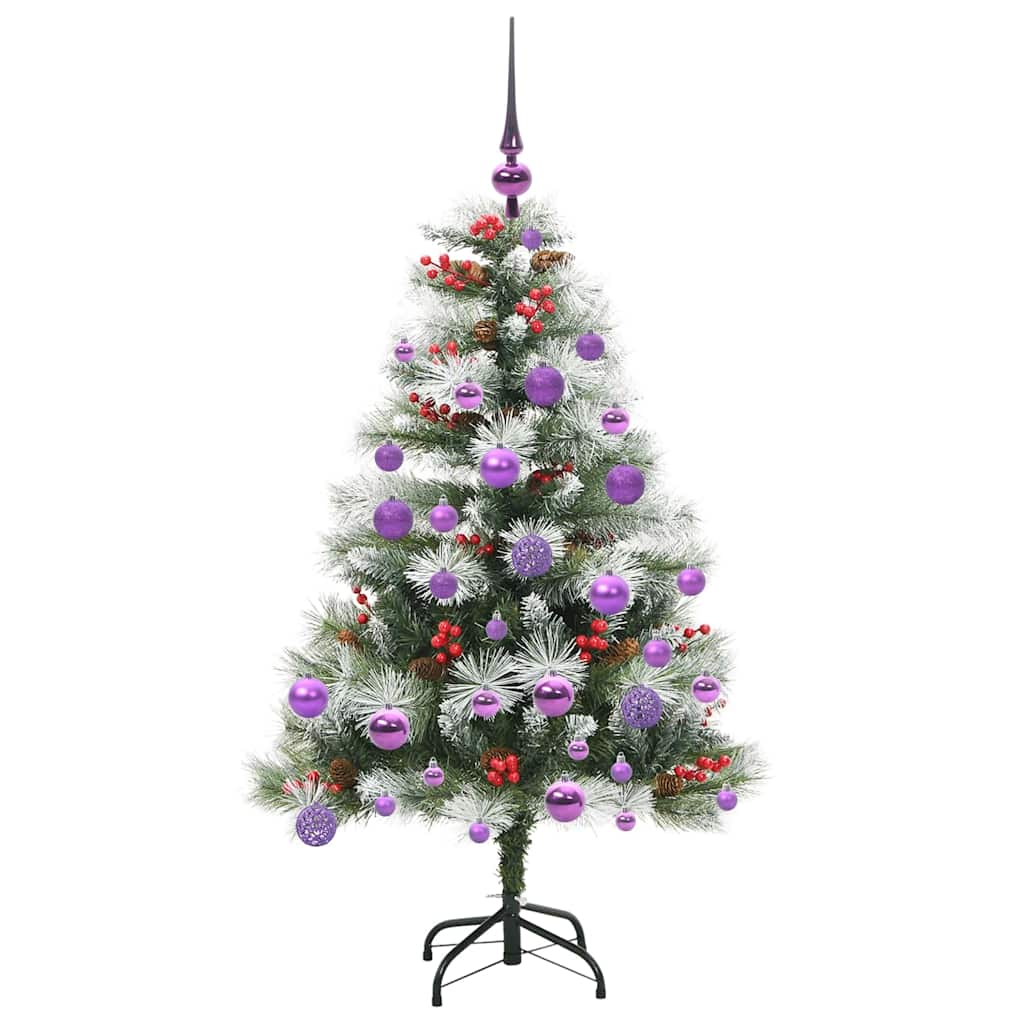 vidaXL Artificial Christmas Tree Green and white 120 cm 4