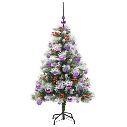 vidaXL Artificial Christmas Tree Green and white 120 cm 4