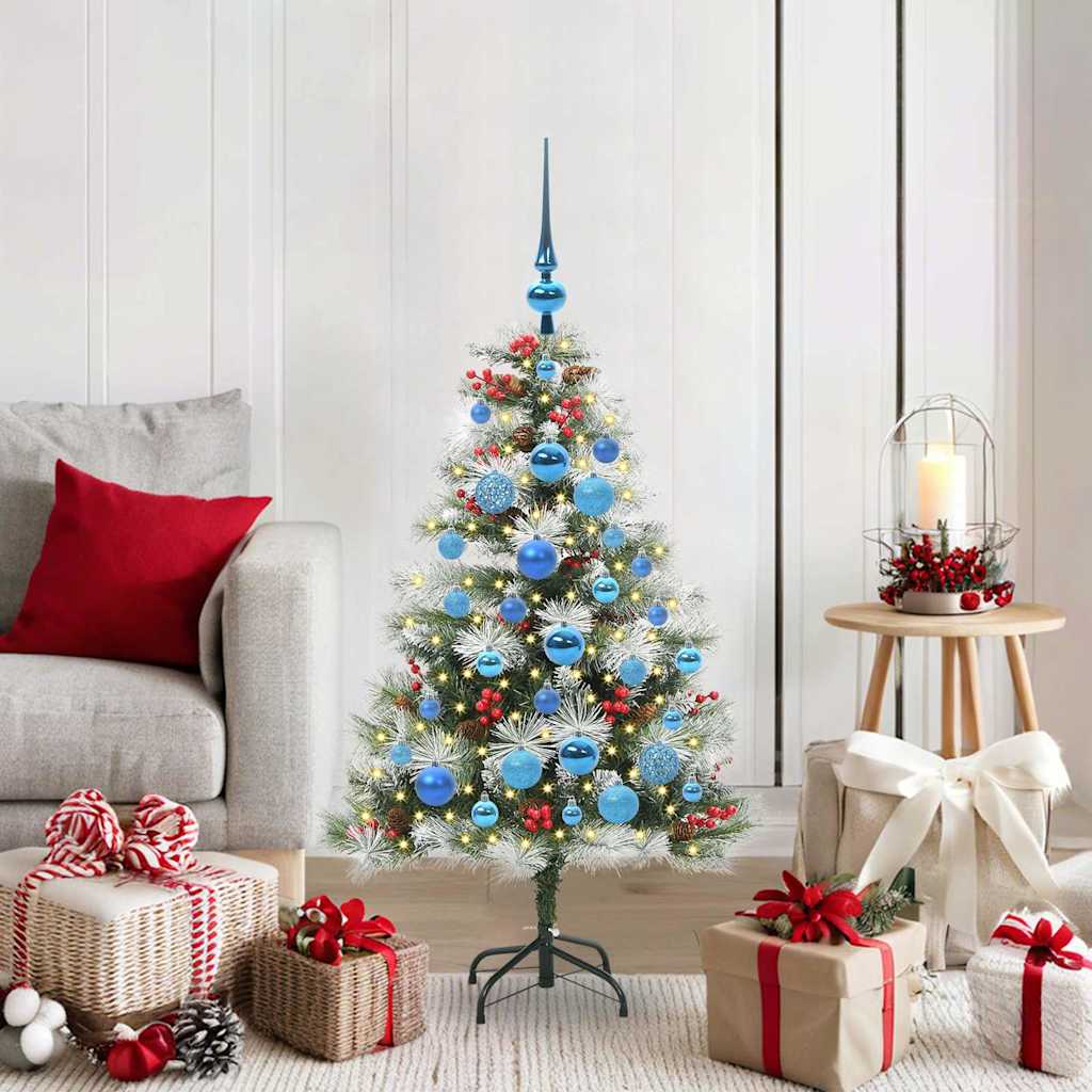 vidaXL Artificial Christmas Tree Green and white 120 cm 1