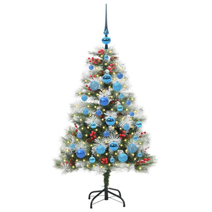 vidaXL Artificial Christmas Tree Green and white 120 cm 3