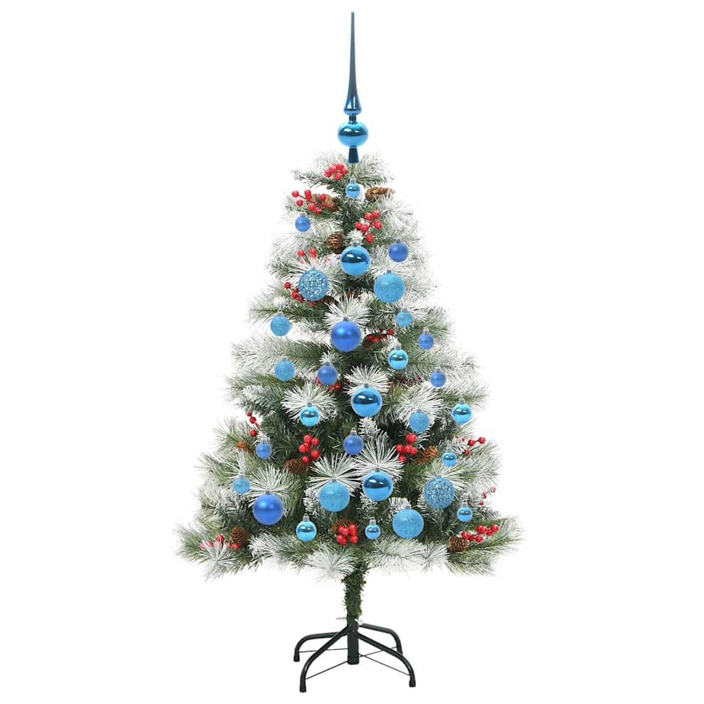 vidaXL Artificial Christmas Tree Green and white 120 cm 4