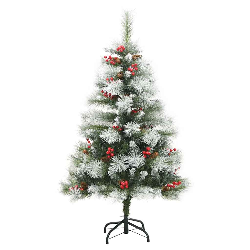 vidaXL Artificial Christmas Tree Green and white 120 cm 5