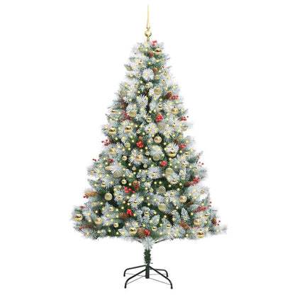 vidaXL Artificial Christmas Tree Green and white 210 cm 3