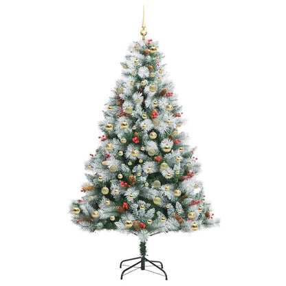 vidaXL Artificial Christmas Tree Green and white 210 cm 4