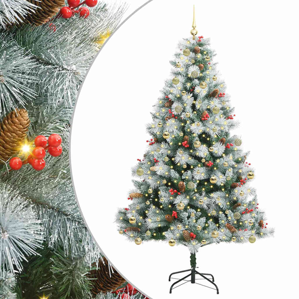 vidaXL Artificial Christmas Tree Green and white 240 cm 2