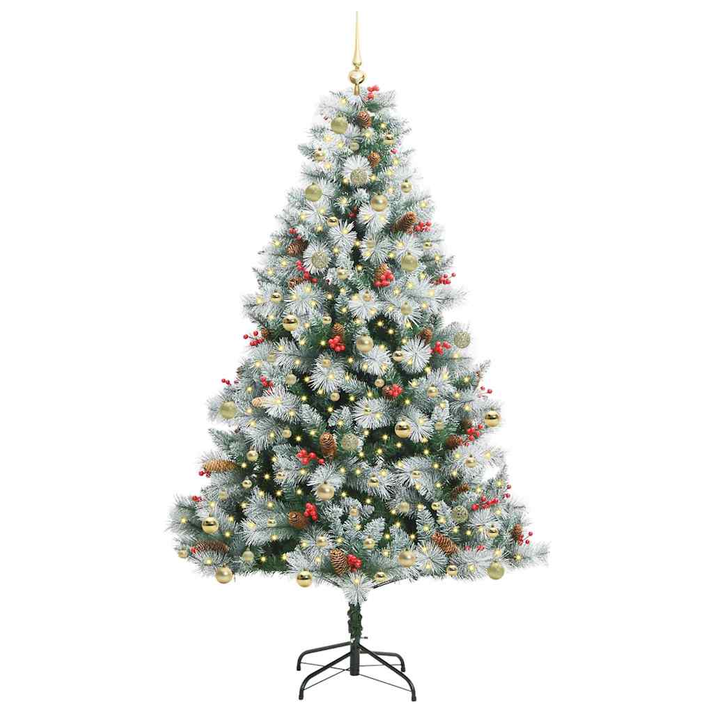 vidaXL Artificial Christmas Tree Green and white 240 cm 3