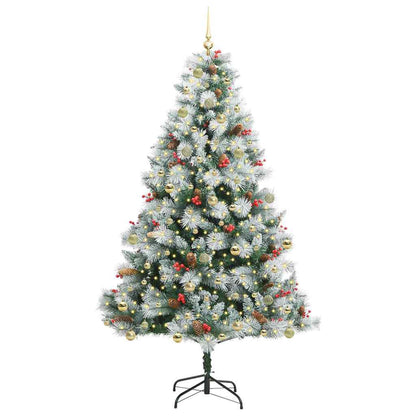 vidaXL Artificial Christmas Tree Green and white 240 cm 3