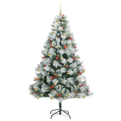 vidaXL Artificial Christmas Tree Green and white 240 cm 4