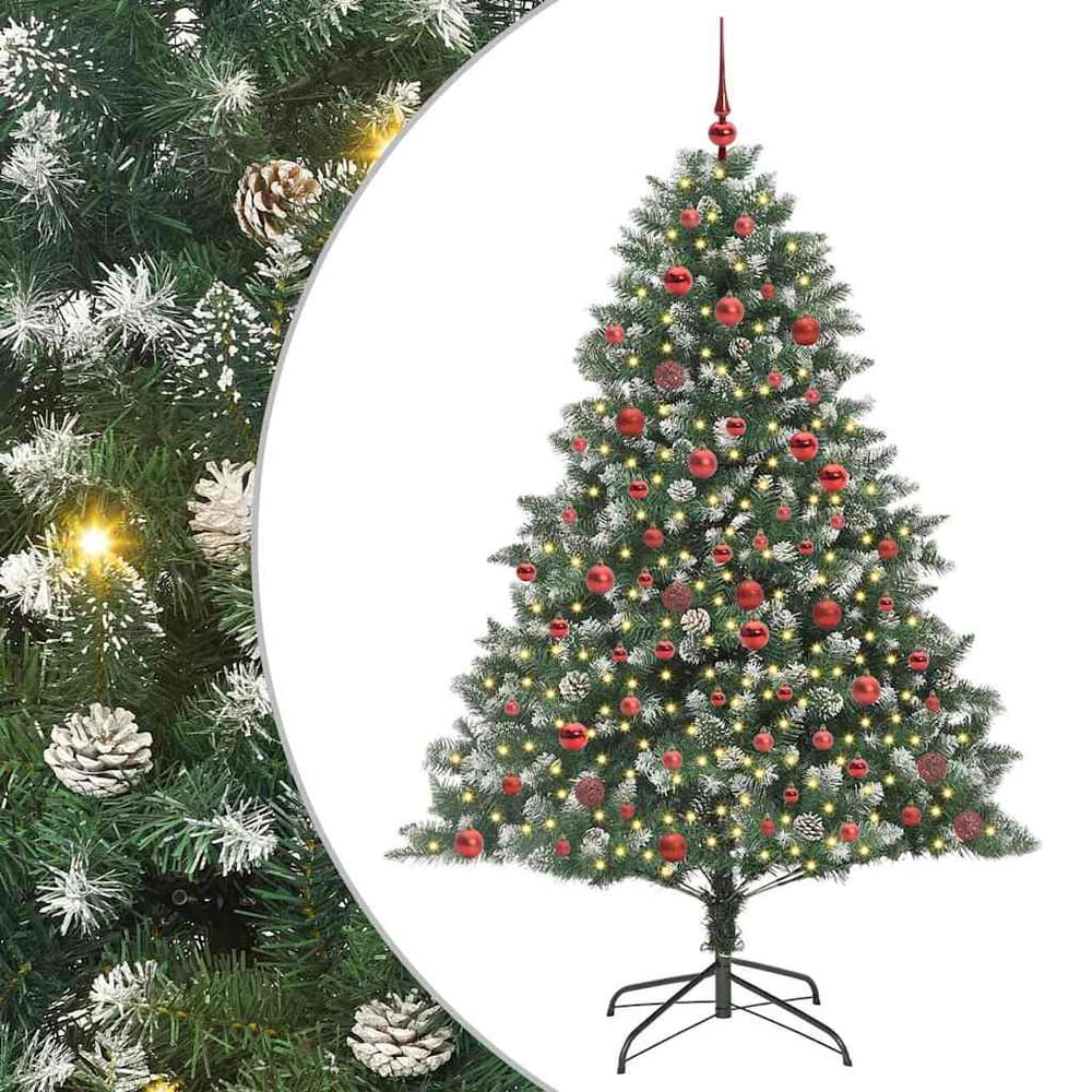 Artificial Christmas Tree Green 180 cm with LEDs&red balls