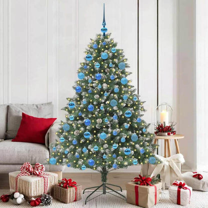Artificial Christmas Tree Green 180 cm with LEDs&blue balls