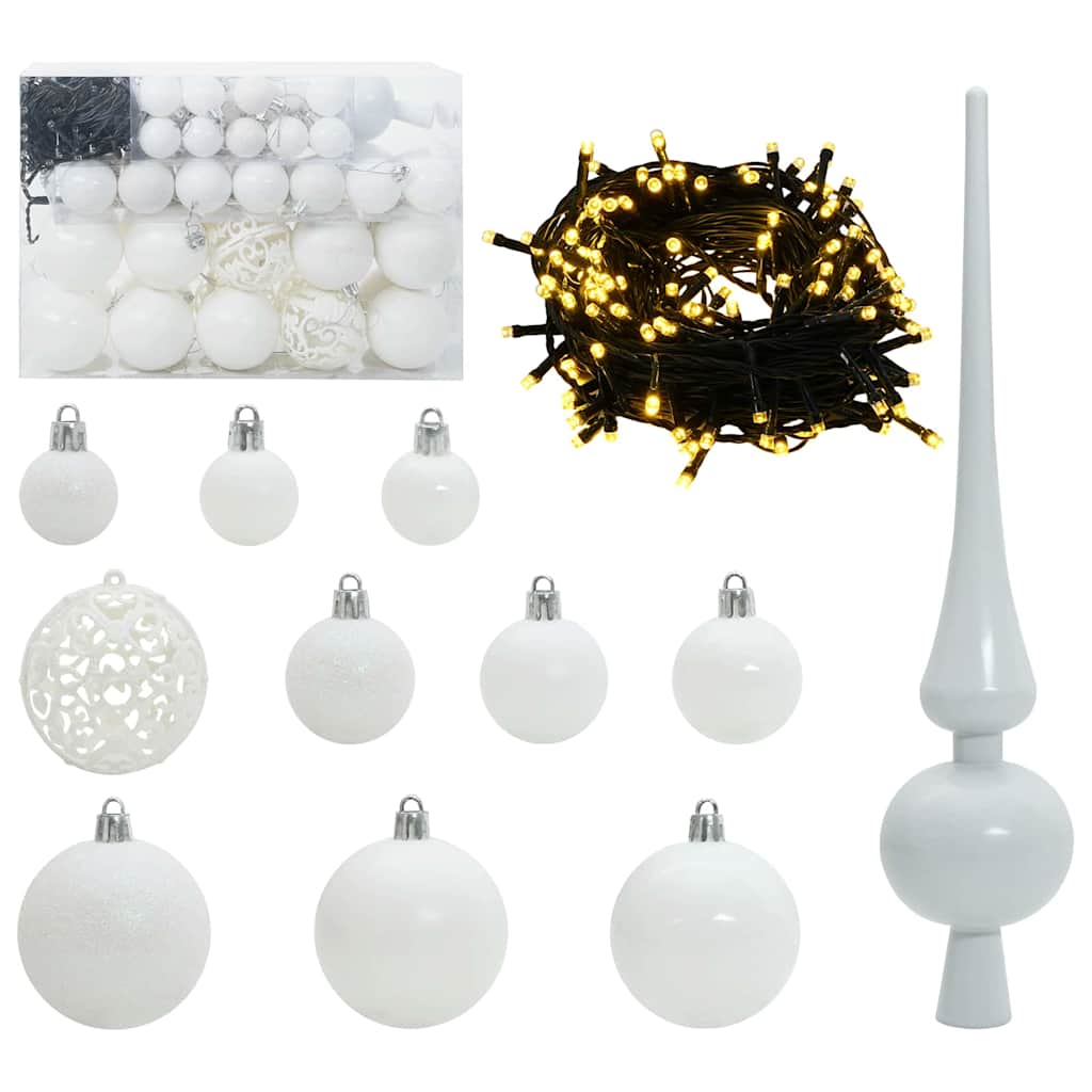 vidaXL Artificial Slim Christmas Tree Green and White 150 cm 6