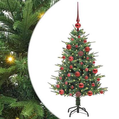 Artificial Pre-lit Christmas Tree with Ball Set 120 cm Green Width 120 cm with 150 LEDs &61 red balls