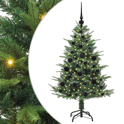 Artificial Pre-lit Christmas Tree with Ball Set 120 cm Green Width 120 cm with 150 LEDs &61 black balls
