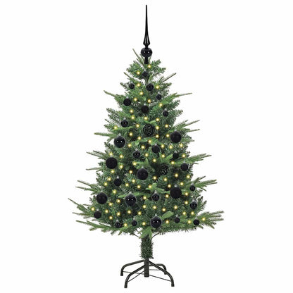 Artificial Pre-lit Christmas Tree with Ball Set 120 cm Green Width 120 cm with 150 LEDs &61 black balls