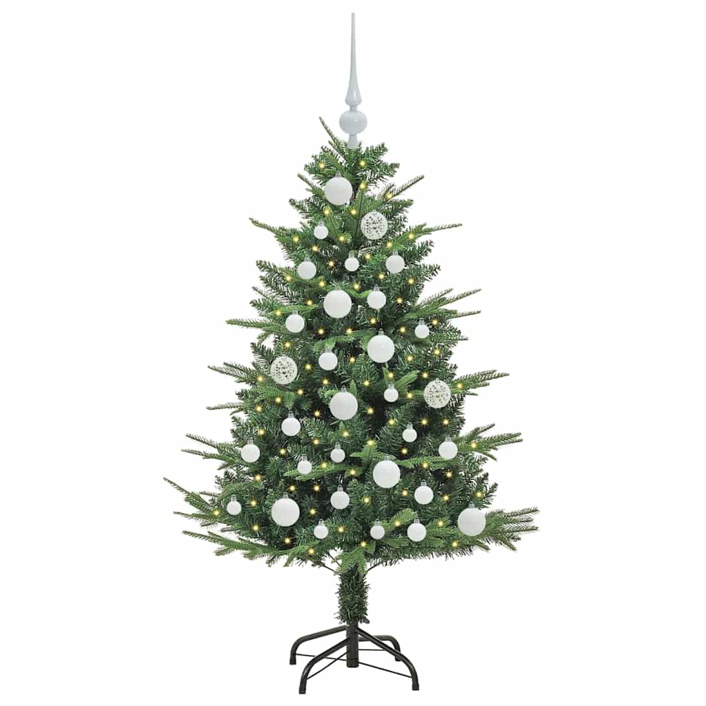 Artificial Pre-lit Christmas Tree with Ball Set 120 cm Green Width 120 cm with 150 LEDs &61 white balls