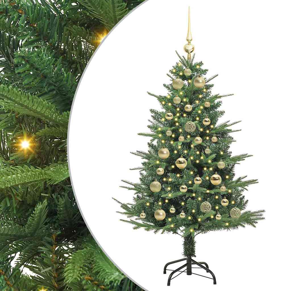 vidaXL Artificial Pre-lit Christmas Tree with Ball Set Green 120 cm 2